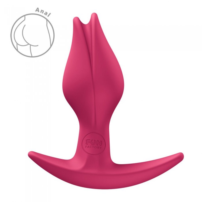 Анальная пробка с тонким ограничителем Fun Factory BOOTIE FEM 2, Красная, в виде бутона