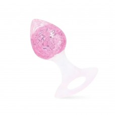 Анальна пробка Liebe Seele Heart-shaped Crystal Anal Plug - Рожева, розмір Medium