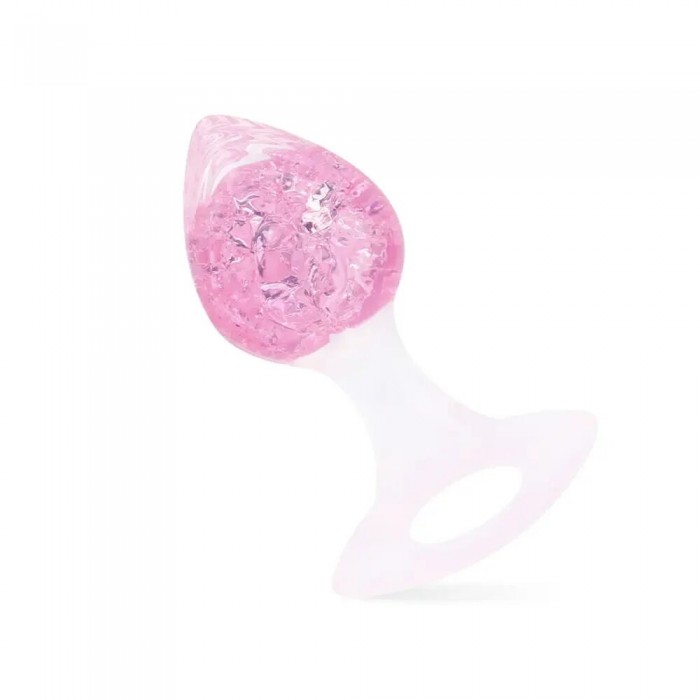 Анальна пробка Liebe Seele Heart-shaped Crystal Anal Plug - Рожева, розмір Medium