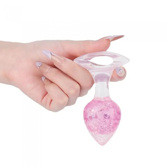 Анальна пробка Liebe Seele Heart-shaped Crystal Anal Plug - Рожева, розмір Medium