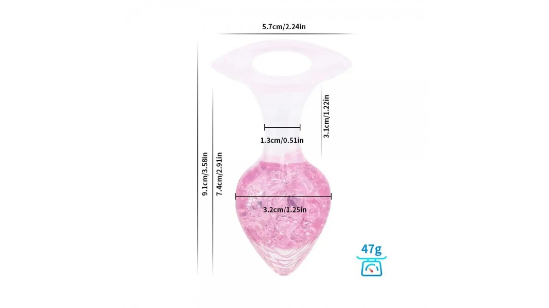 Анальна пробка Liebe Seele Heart-shaped Crystal Anal Plug - Рожева, розмір Medium