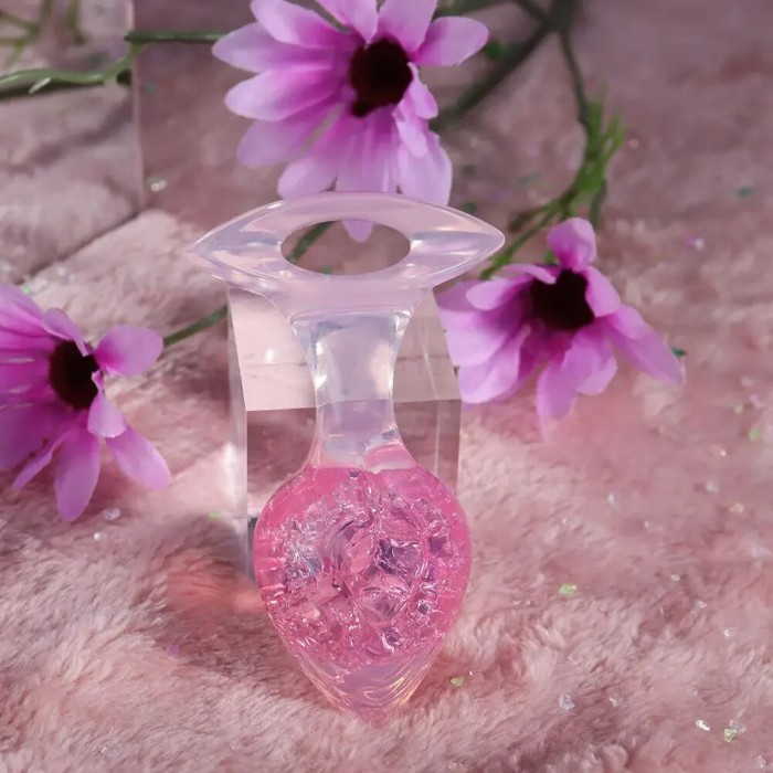 Анальна пробка Liebe Seele Heart-shaped Crystal Anal Plug - Рожева, розмір Medium