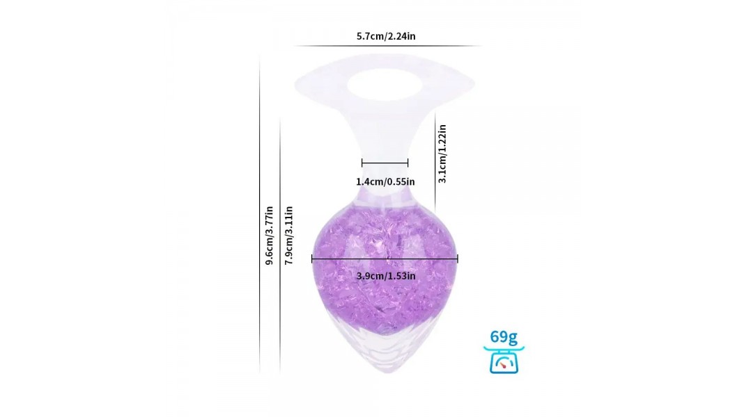 Анальна пробка Liebe Seele Heart-shaped Crystal Anal Plug - Фіолетовий, розмір Medium