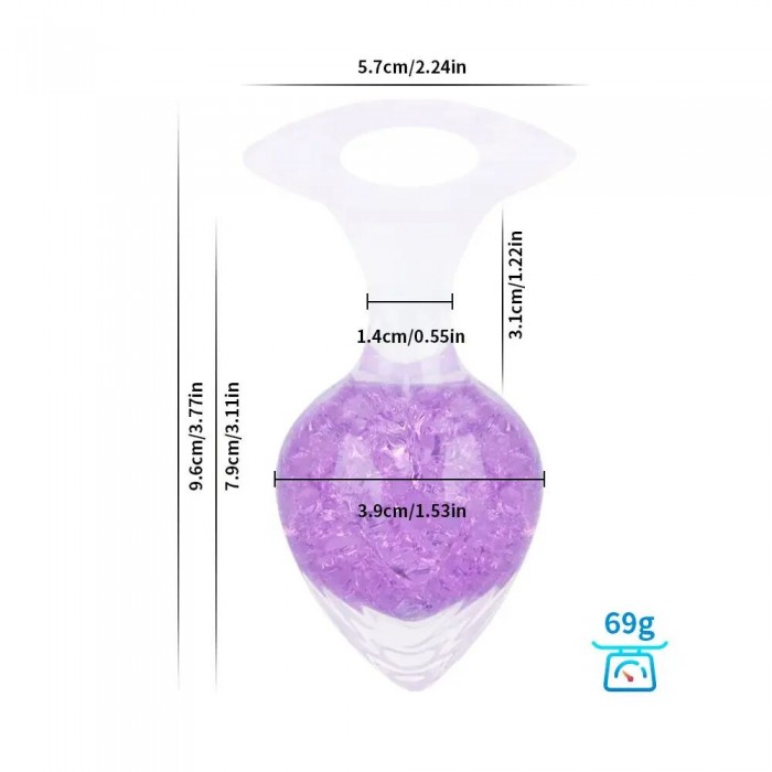 Анальна пробка Liebe Seele Heart-shaped Crystal Anal Plug - Фіолетовий, розмір Medium