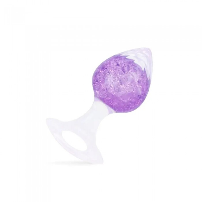 Анальна пробка Liebe Seele Heart-shaped Crystal Anal Plug - Фіолетовий, розмір Medium