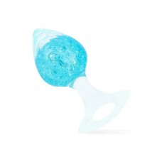 Анальна пробка Liebe Seele Heart-shaped Crystal Anal Plug - Блакитний, розмір Medium