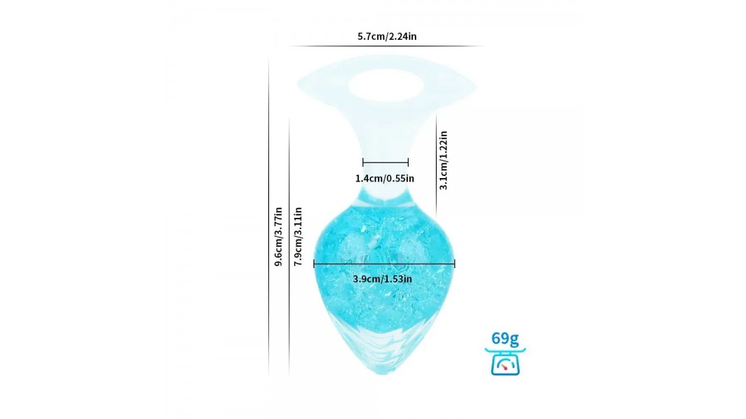 Анальна пробка Liebe Seele Heart-shaped Crystal Anal Plug - Блакитний, розмір Medium