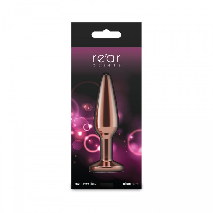 Анальная пробка с розовым камнем NS Novelties Rear Assets - Tapered - размер M - Rose Gold