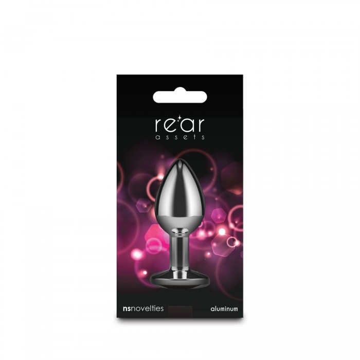 Анальная пробка с розовым камнем (Pink Gem) NS Novelties Rear Assets - Silver - размер S