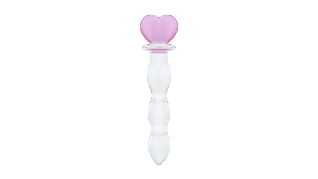 Скляний анальний ланцюжок Gildo Glass Butt Plug Heart Shape No. 35