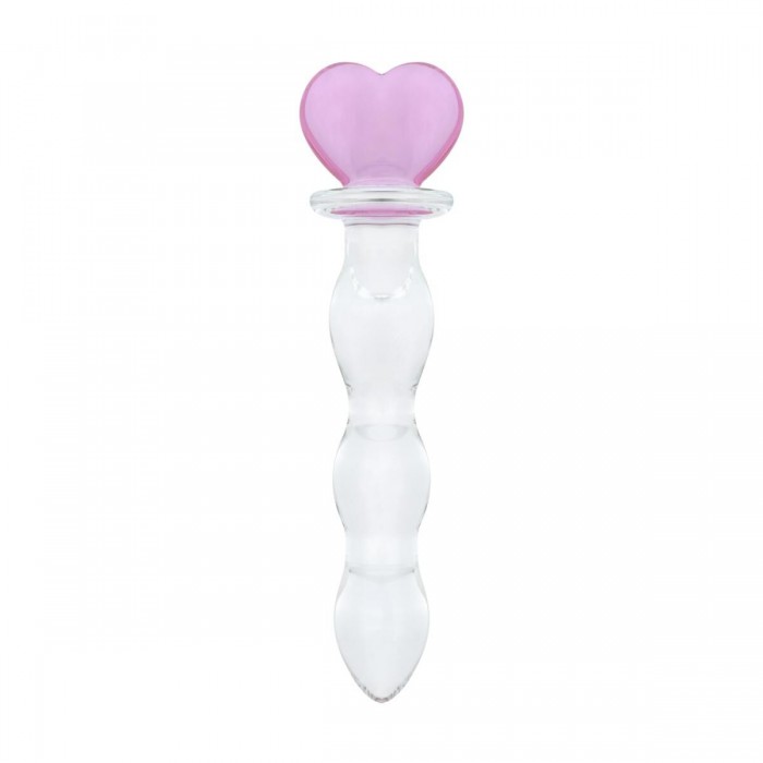 Скляний анальний ланцюжок Gildo Glass Butt Plug Heart Shape No. 35