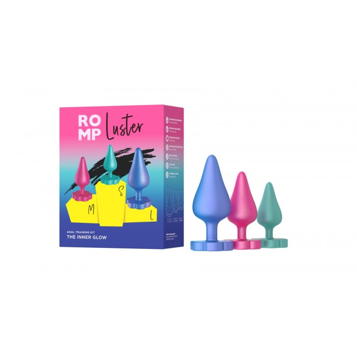 Набор анальных пробок Romp Luster, разноцветные с разными размерами