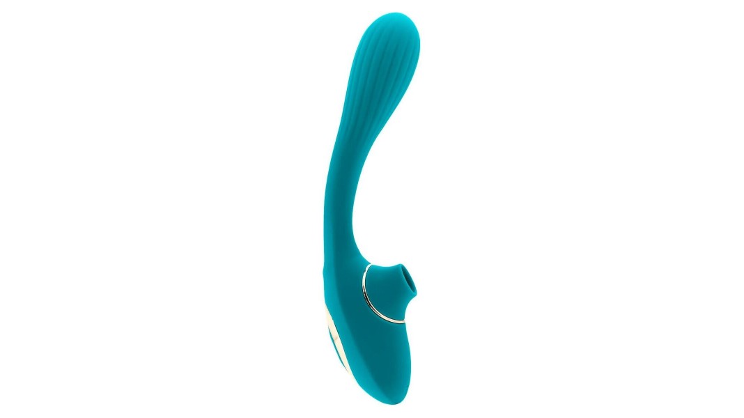 Вібратор для пар з вакуумною стимуляцією S Pleasures Dual Suction - Бірюзовий