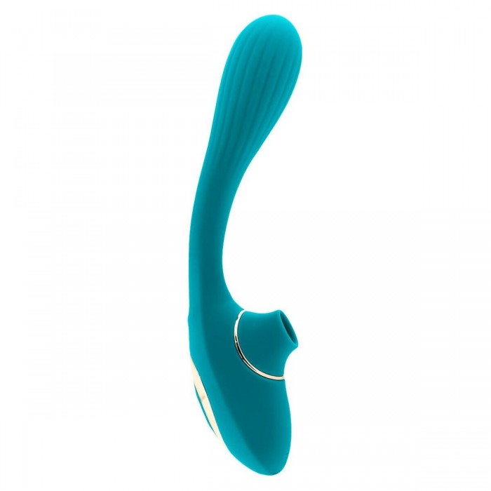 Вібратор для пар з вакуумною стимуляцією S Pleasures Dual Suction - Бірюзовий