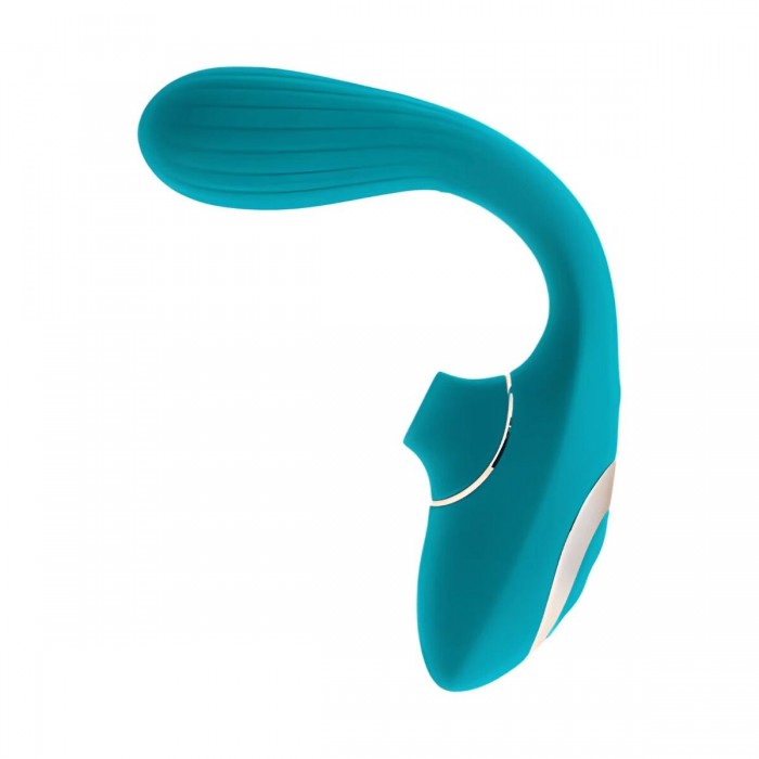 Вібратор для пар з вакуумною стимуляцією S Pleasures Dual Suction - Бірюзовий