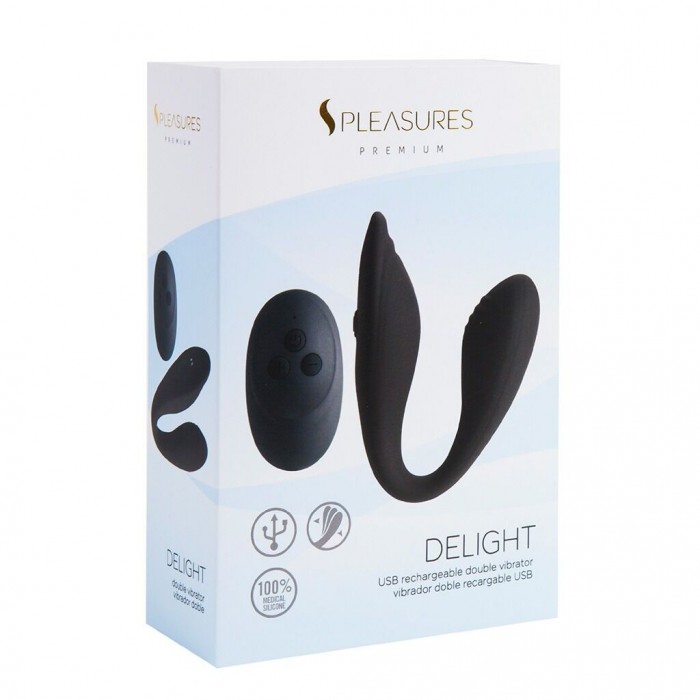 Подвійний вібратор S Pleasures Premium Delight, чорний