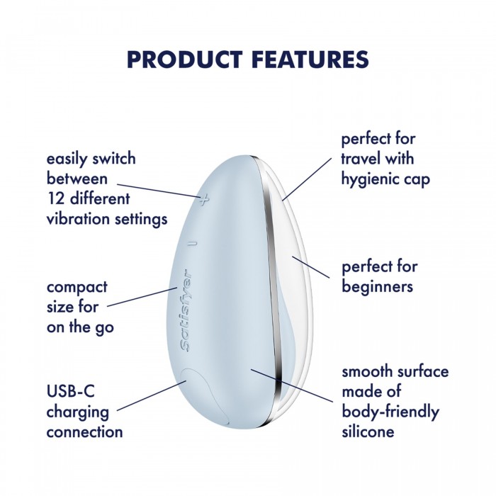 Кліторальний вібратор Satisfyer Drop To Go, Блакитний колір