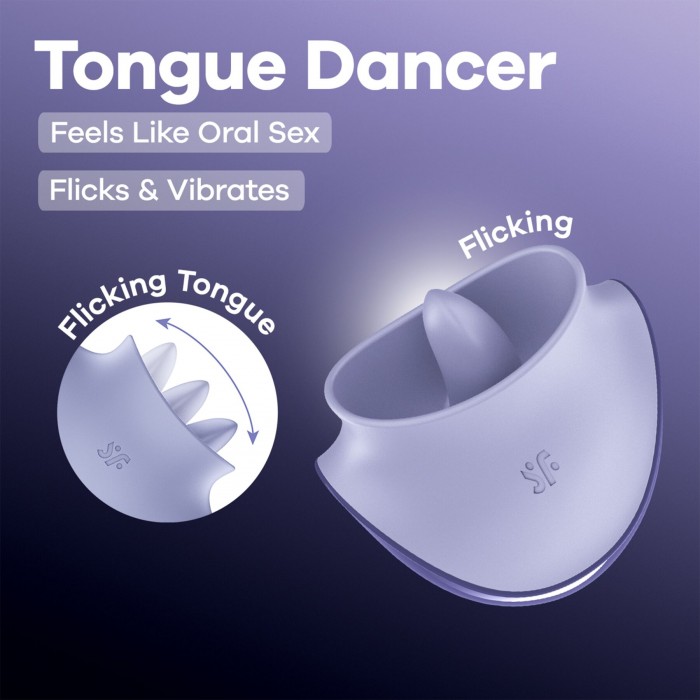 Вібростимулятор для клітора Satisfyer Tongue Dancer з язичком, Бузковий