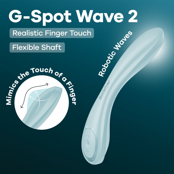 Вибратор с имитацией прикосновения пальца Satisfyer G-Spot Wave 2, Голубой