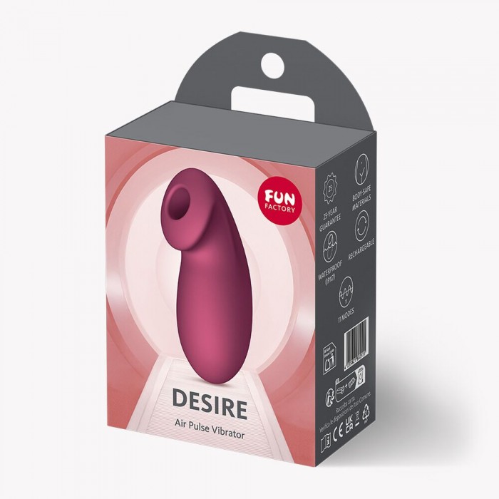 Вакуумний стимулятор Fun Factory Desire, Червоний, перезаряджуваний