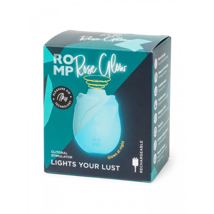Вакуумный клиторальный стимулятор Romp Rose Glow, Бирюзовый