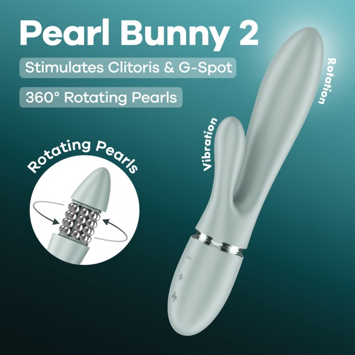 Вибратор-кролик Satisfyer Pearl Bunny 2, Серо-зелёный