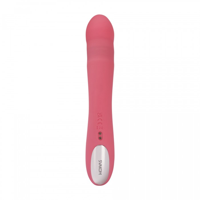 Вибратор-кролик Svakom Avery Strawberry Pink с двигающимся стволом