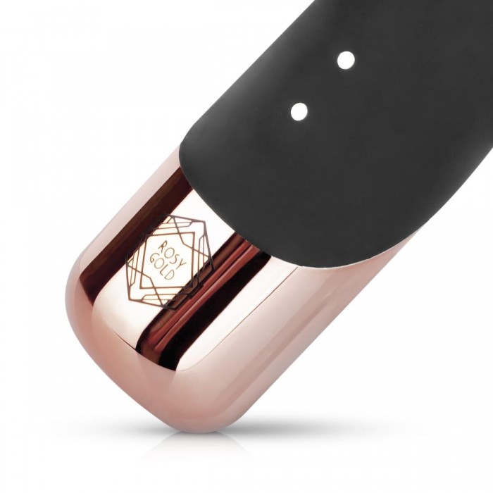 Вібратор-кролик Rosy Gold - Rabbit Vibrator with thrusting function, Чорний