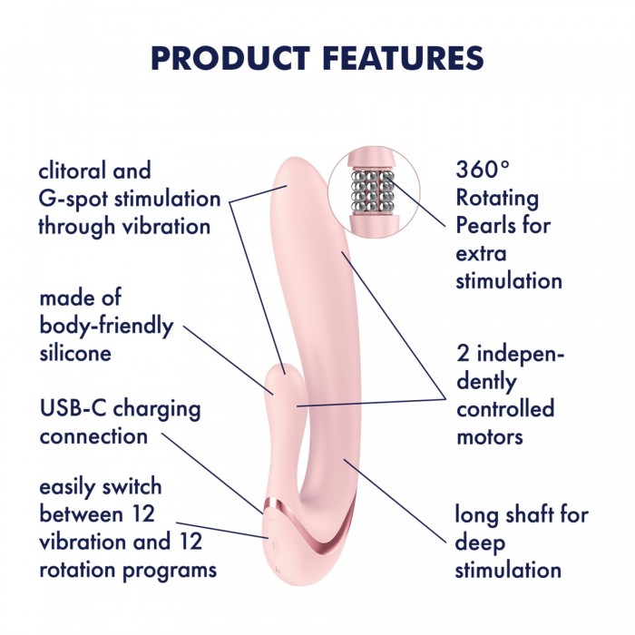 Вибратор-кролик Satisfyer Pearl Bunny 3, Розовый цвет