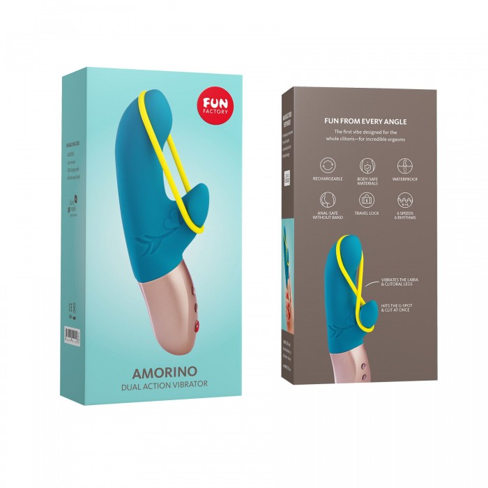 Мини вибратор-кролик со стимулирующей лентой Fun Factory AMORINO, Зеленый