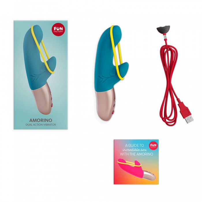 Мини вибратор-кролик со стимулирующей лентой Fun Factory AMORINO, Зеленый
