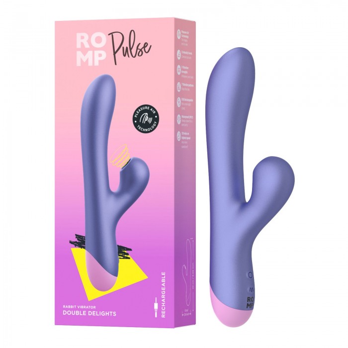 Вакуумний вібратор-кролик Romp Pulse, Фіолетовий