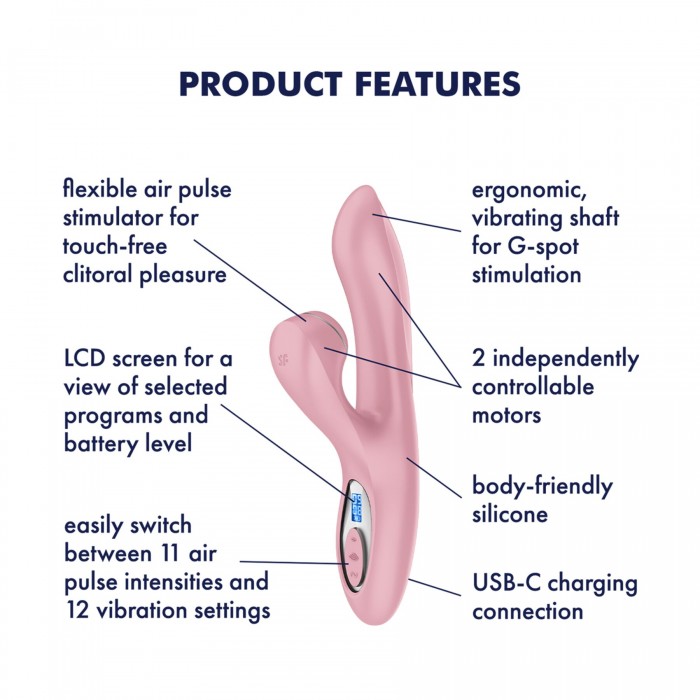 Вакуумний вібратор-кролик Satisfyer Pro+ G-Spot Generation 2, Рожевий колір