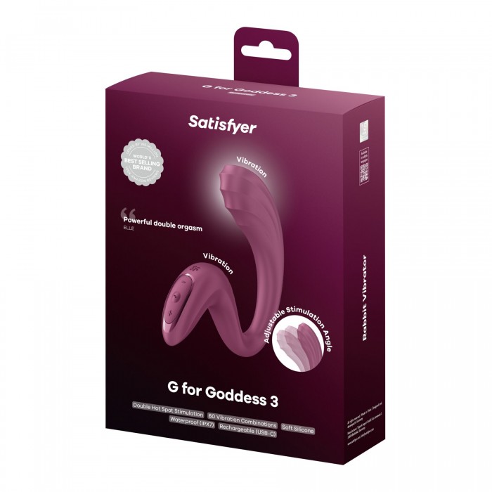 Вагинально-клиторальный вибратор Satisfyer G for Goddess 3, Темно-красный