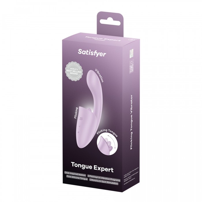 Вагинально-клиторальный вибратор с язычком Satisfyer Tongue Expert, Сиреневый