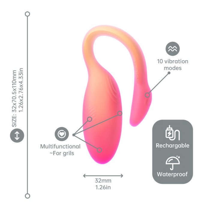 Смарт-виброяйцо Magic Motion Flamingo Max, Оранжевое