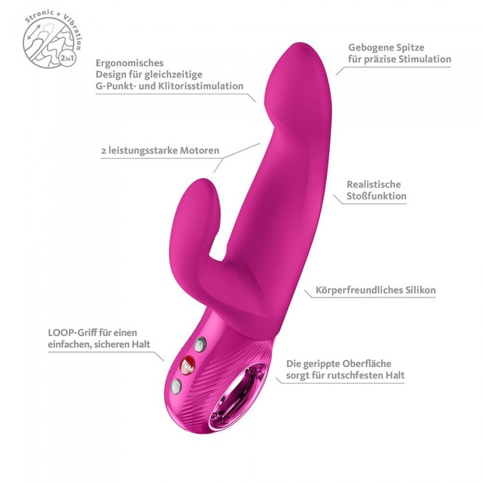 Пульсатор кролик Fun Factory Bi Stronic Immerse, Рожевий колір