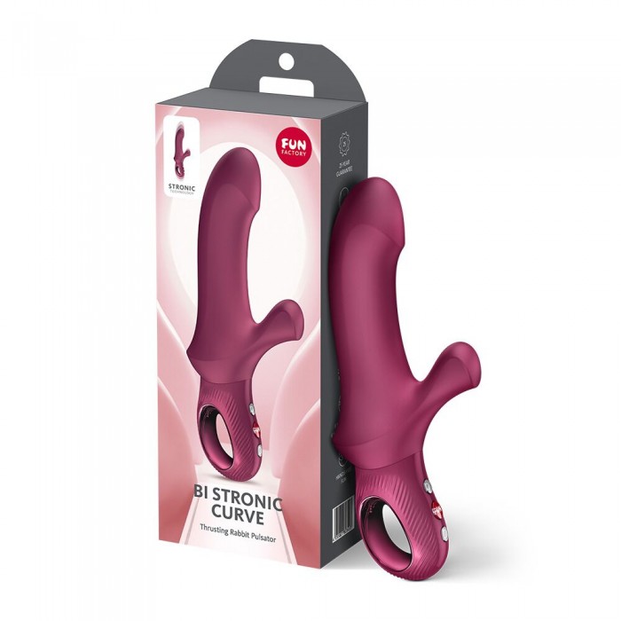 Пульсатор кролик Fun Factory Bi Stronic Curve, колір бордовий