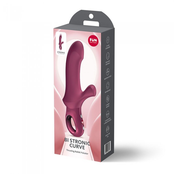 Пульсатор кролик Fun Factory Bi Stronic Curve, колір бордовий