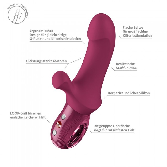 Пульсатор кролик Fun Factory Bi Stronic Curve, колір бордовий