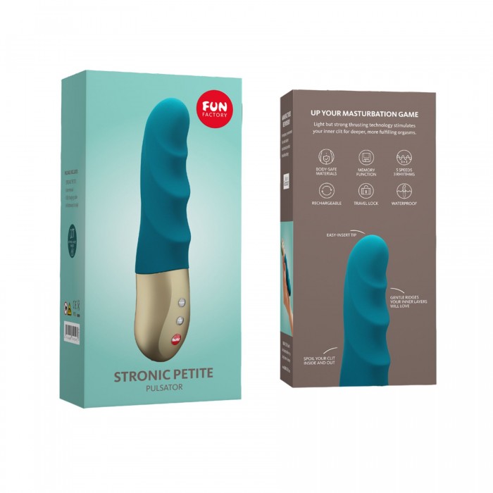Міні-пульсатор Fun Factory STRONIC PETITE, лазурного кольору