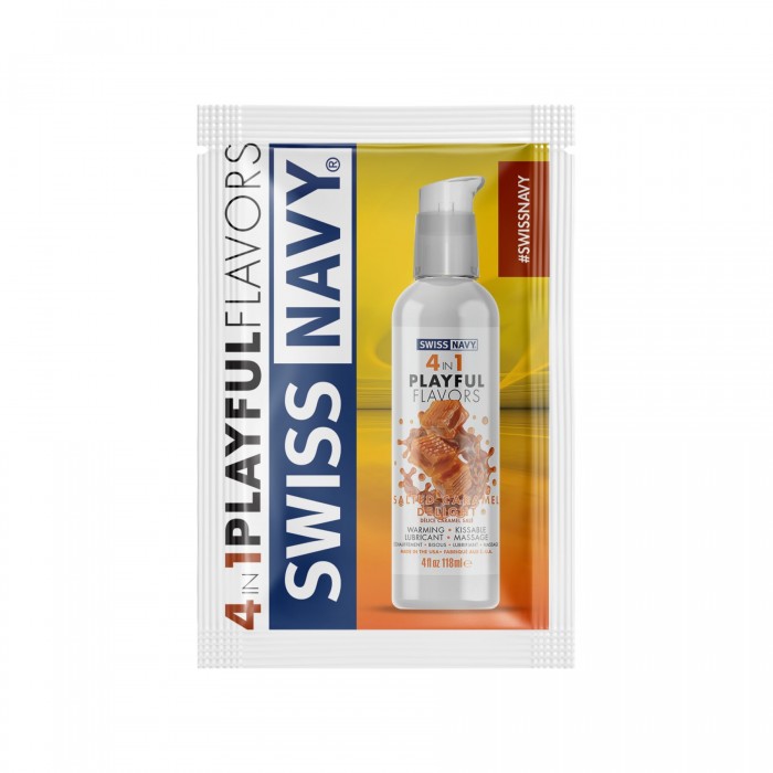 Пробник лубриканта на водній основі Swiss Navy 4 in 1 Salted Caramel Delight 5 мл