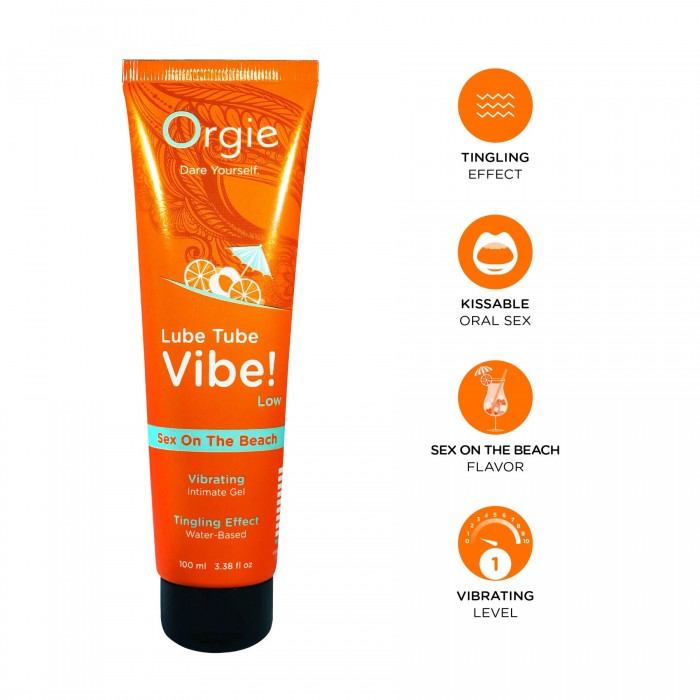 Вибролубрикант Orgie Lube Tube Vibe! Sex On The Beach, объем 100 мл