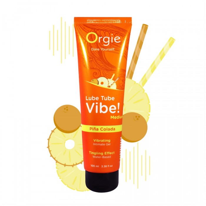 Вибролубрикант Orgie Lube Tube Vibe! Pina Colada, объем 100 мл
