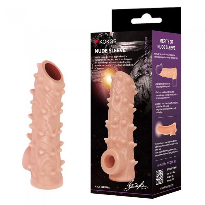 Насадка на пеніс Kokos Nude Sleeve NS 006, розмір L