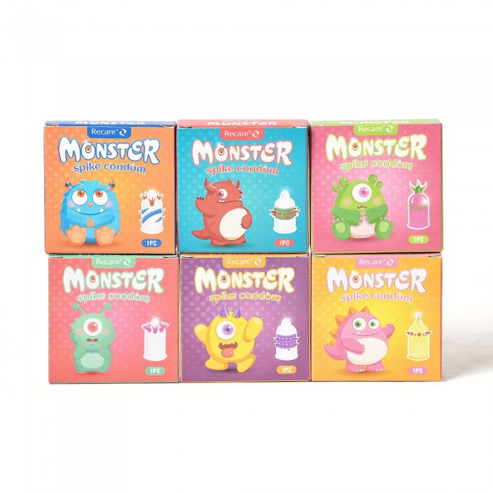 Презерватив Recare Turquoise Monster Spike Condom з вусиками