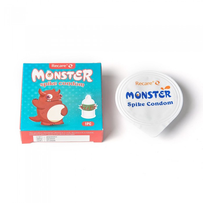 Презерватив Recare Red Monster Spike Condom з рядами шипів