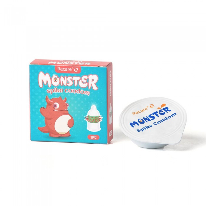 Презерватив Recare Red Monster Spike Condom з рядами шипів