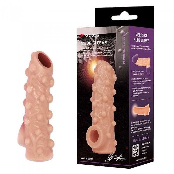 Насадка на пеніс Kokos Nude Sleeve NS 003, розмір L