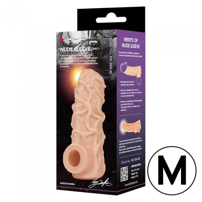 Насадка на член Kokos Nude Sleeve NS 004, размер M